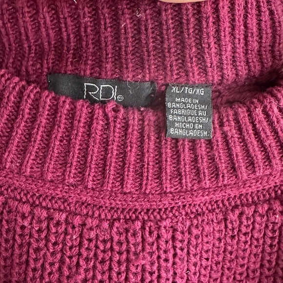 RDI Berry/Purple/Maroon Oversized Knit Cozy Sweater, Leggings Sweater, Size XL - Picture 15 of 15